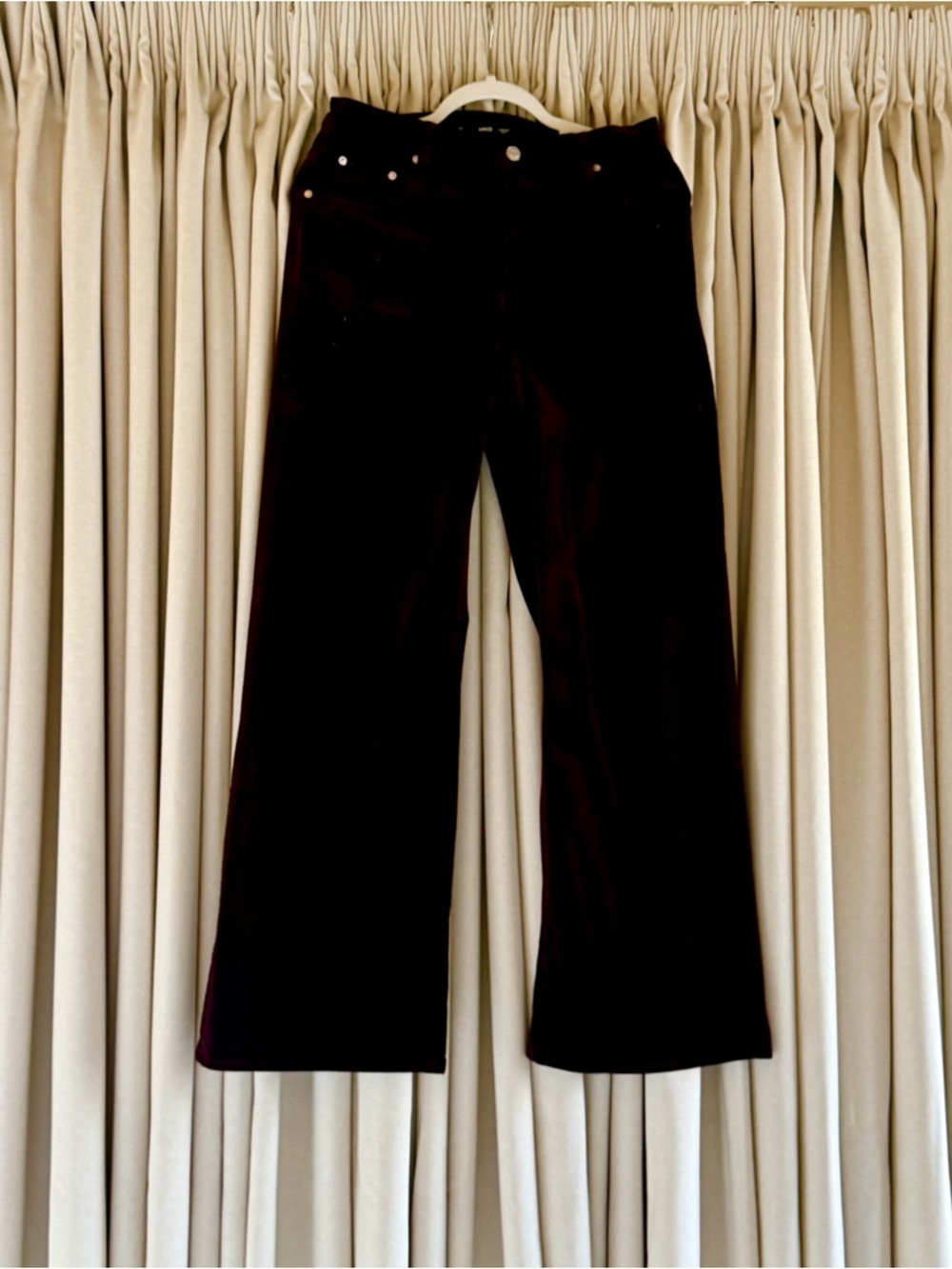 Mango Burgundy Velvet Pants